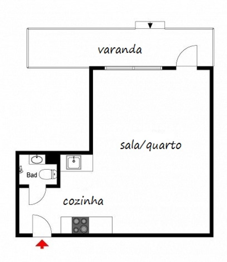Pequeno apartamento de 26m² no blog Detalhes Magicos